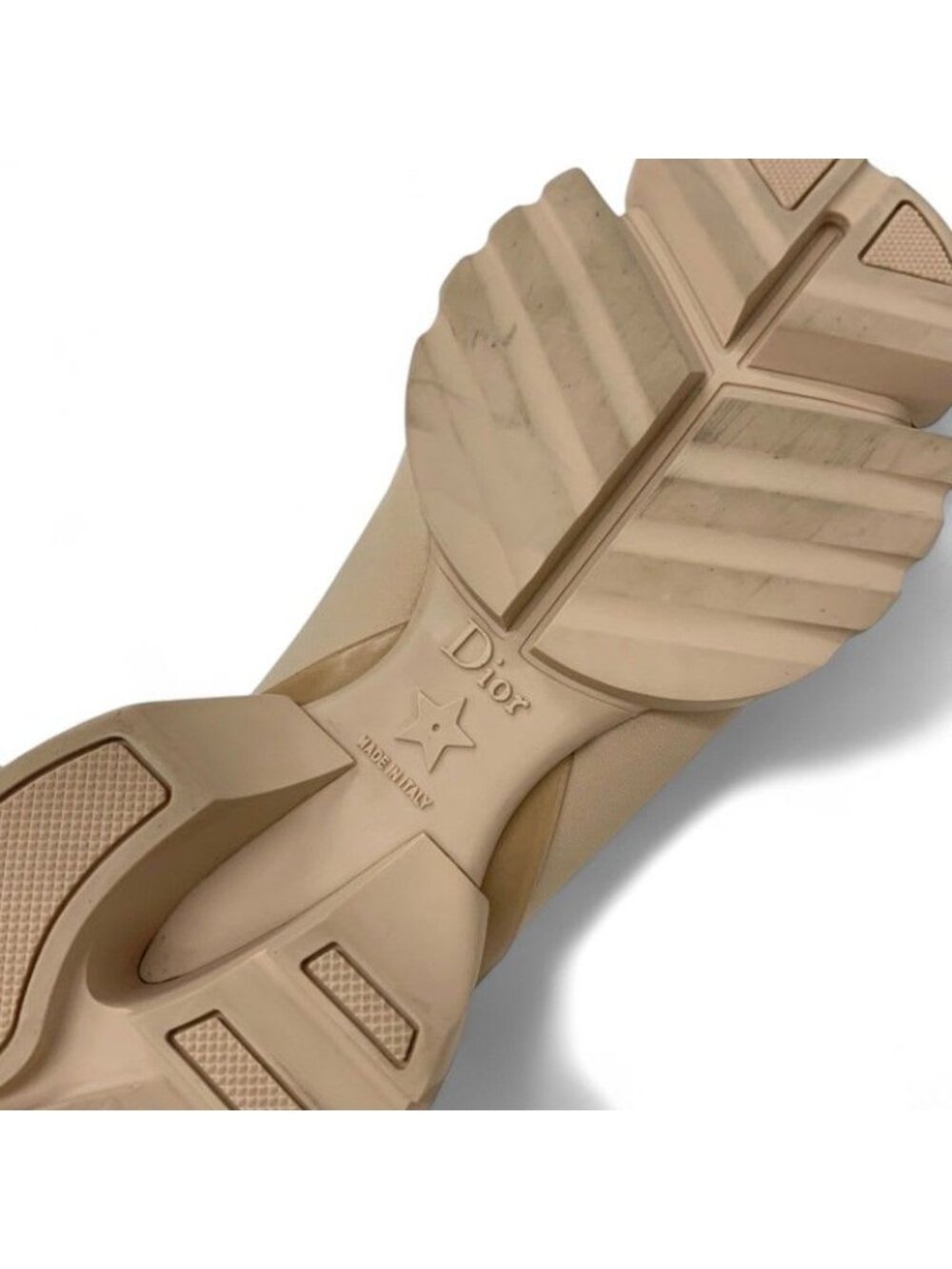 Christian Dior D-connect Sneakers Shoes Rubber Fabric Leather Pink Beige Logo - Picture 9 of 11